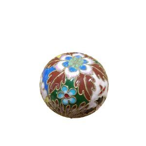 Vintage Cloisonne Painted Enamel on Brass Paperweight